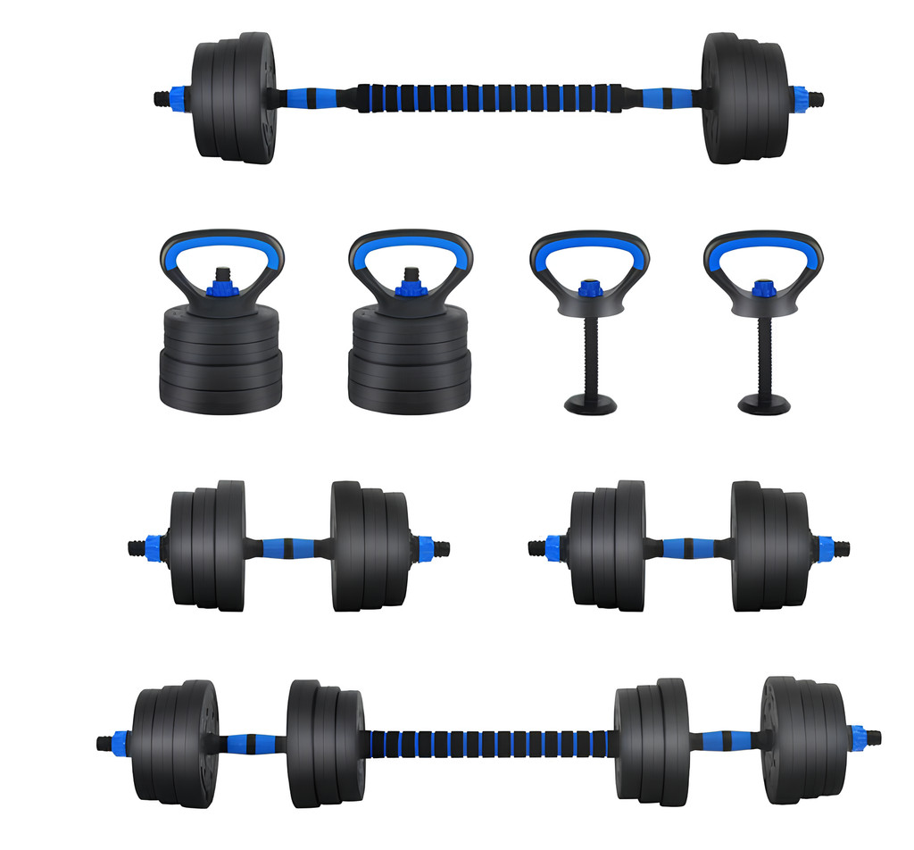 Haltères ajustables Fitchezsoi 4-en-1 20 kg, paire complète vue de face