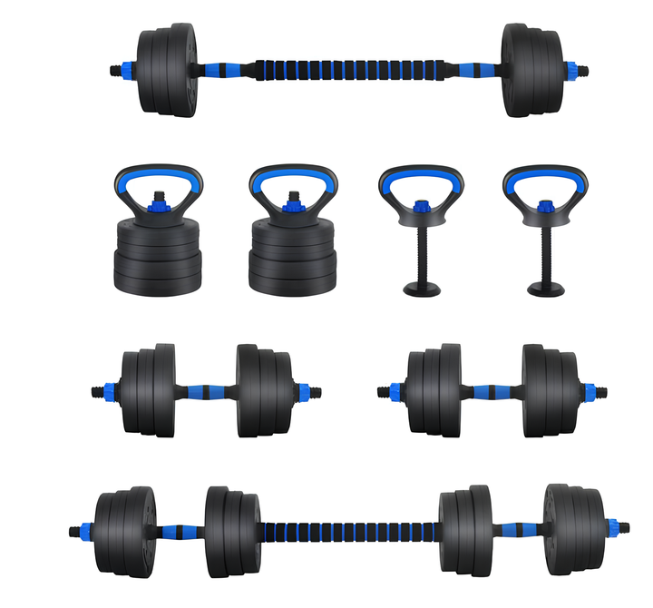 Haltères ajustables Fitchezsoi 4-en-1 20 kg, paire complète vue de face