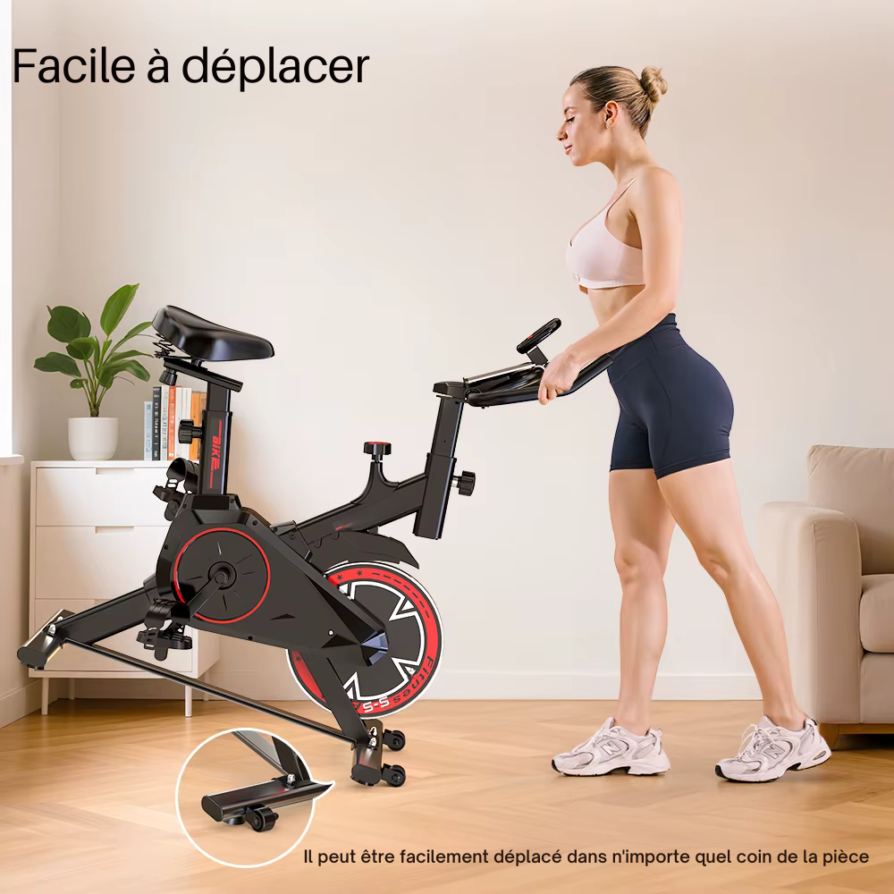 Roulettes de transport intégrées pour déplacer facilement le vélo K101