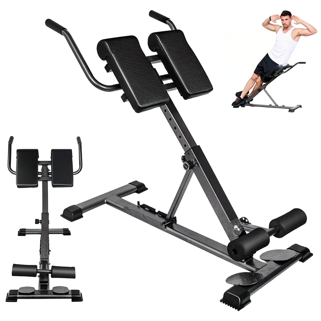 Banc d'extension dorsal pliable en acier robuste