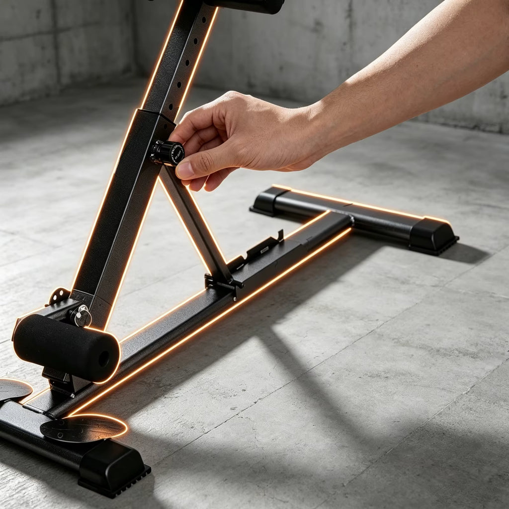 Banc d'extension dorsal pliable en acier robuste