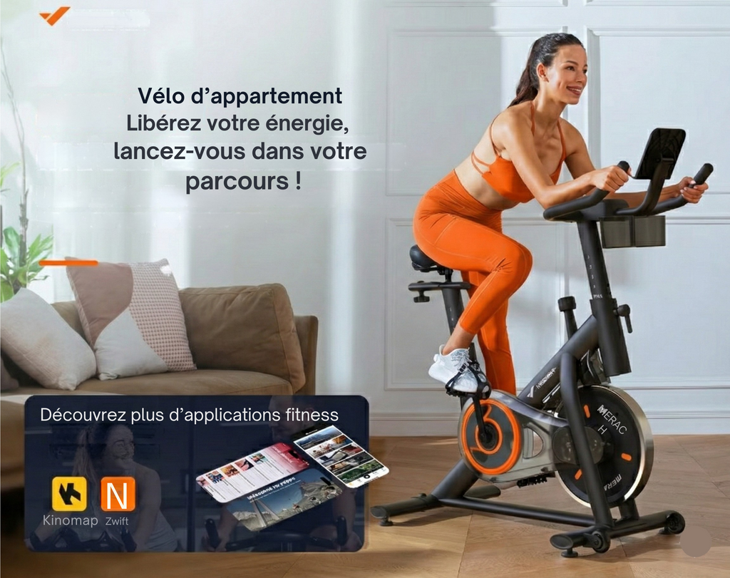 Vélo d'appartement S1 silencieux pour cardio à toute heure