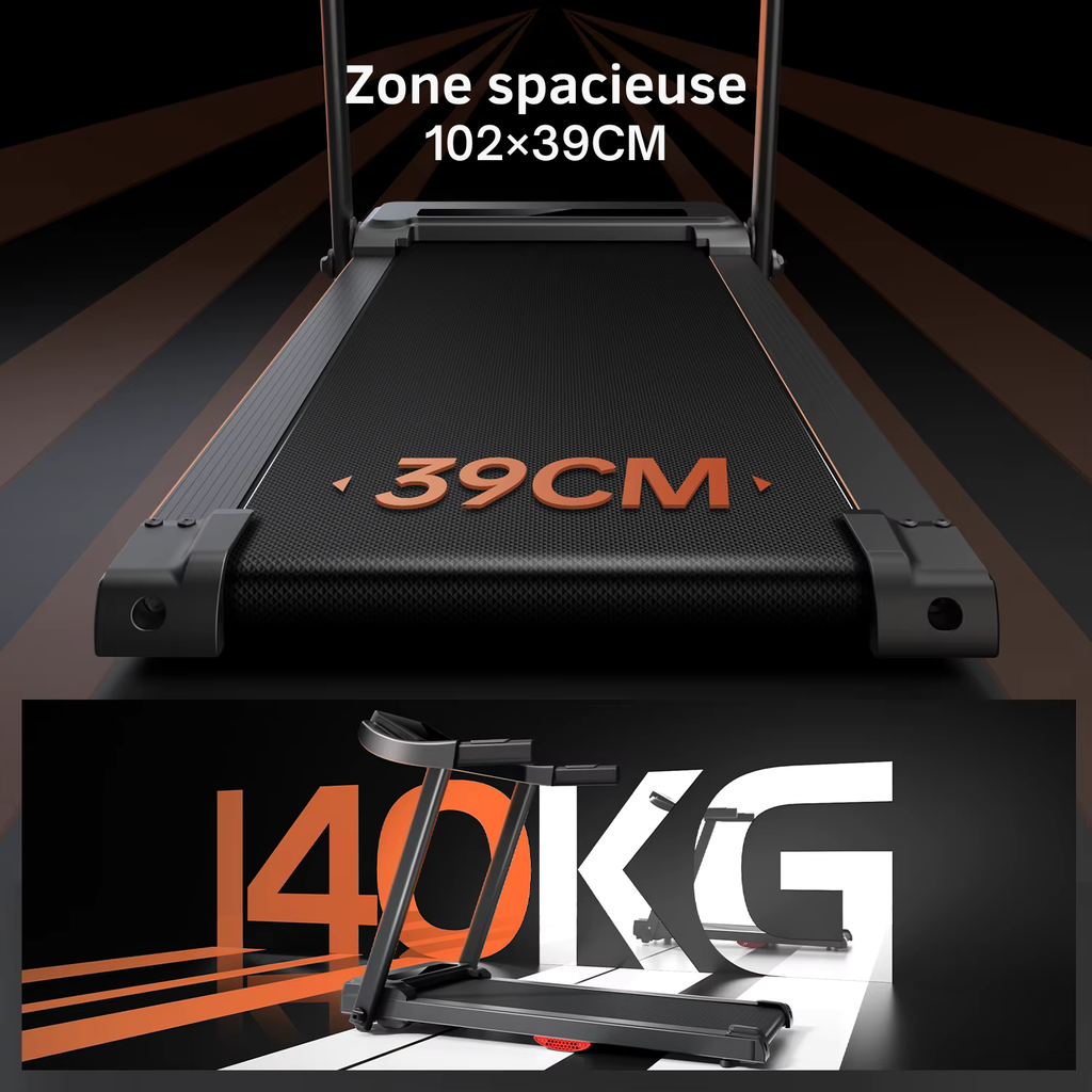 Surface de course confortable 102 x 39 cm du tapis T14 vue détaillée
