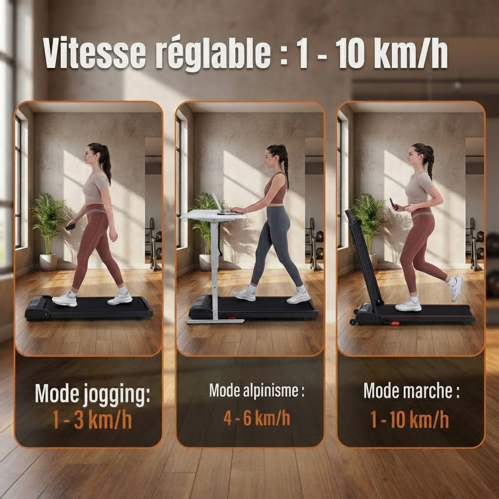 Surface de course confortable du tapis T10 102 x 39 cm