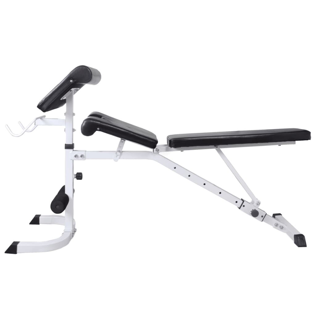 Détail des charges et disques inclus avec le banc d'entraînement 90/60 kg